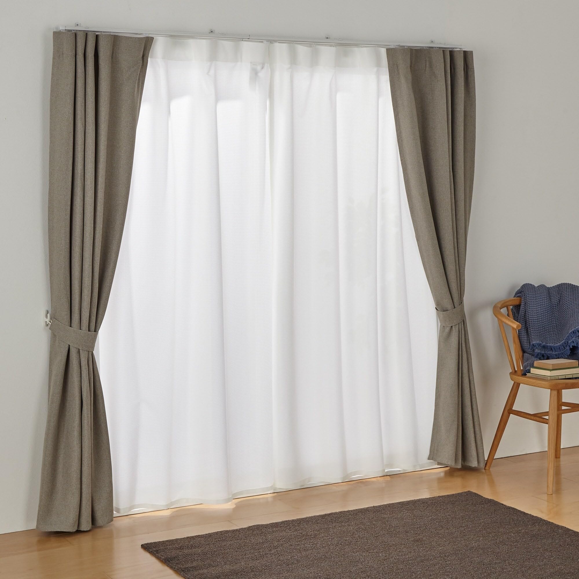 おぱ　無印良品　カーテン　幅100×丈135cm レース付き おぱ 無印良品 カーテン 幅100×丈135cm レース付き カーテン