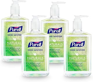 PURELL Advanced Hand Sanitizer Naturals Citrus Scent Plant-Based Alcohol 12oz Pump Bottles Pack of 4 Eco-Friendly Germ Killer