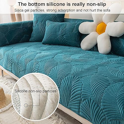 Miniatura 3 de Toalla de sofá de terciopelo, funda gruesa acolchada de felpa para sofá, protectores universales de muebles de color sólido, funda de sofá modular