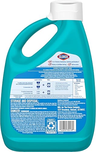Miniatura 11 de Clorox Desinfectante para ropa sucia, mata el 99.9% de las bacterias que causan olor en la ropa, 80 onzas líquidas, paquete de 2