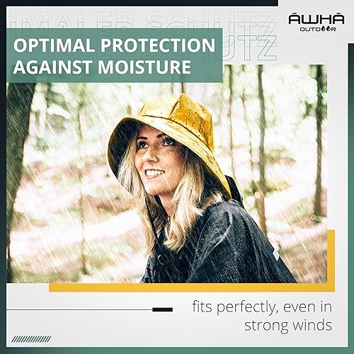 Miniatura 2 de AWHA Souwester, sombrero de lluvia, gorra impermeable con ala ancha y orejeras