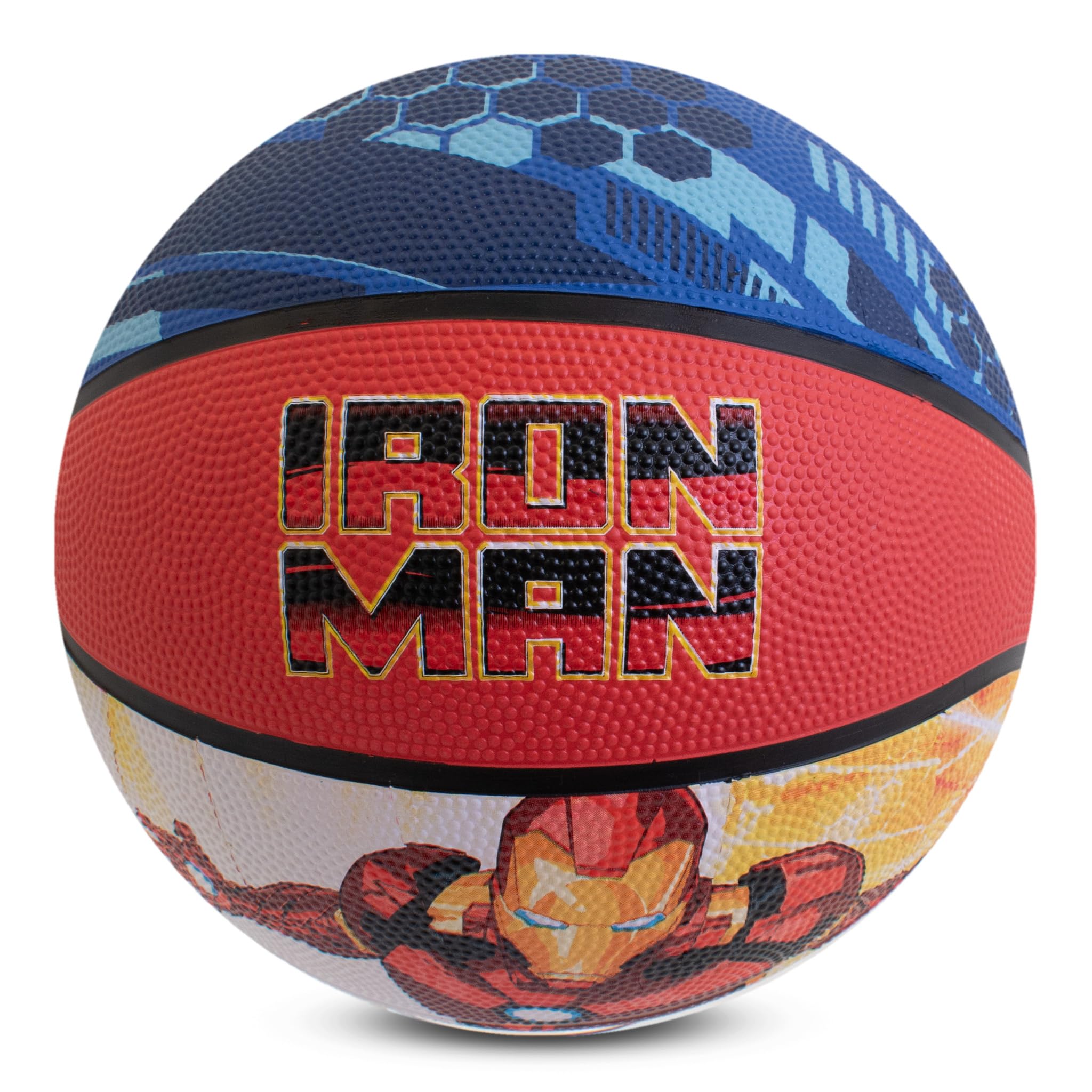 Hy-Pro Officially Licensed Iron Man Basketball Size 5 - Marvel Design with Iron Man Graphic, Small Basketball for Indoor or Outdoor Play & Practice - Durable Rubber — image 1