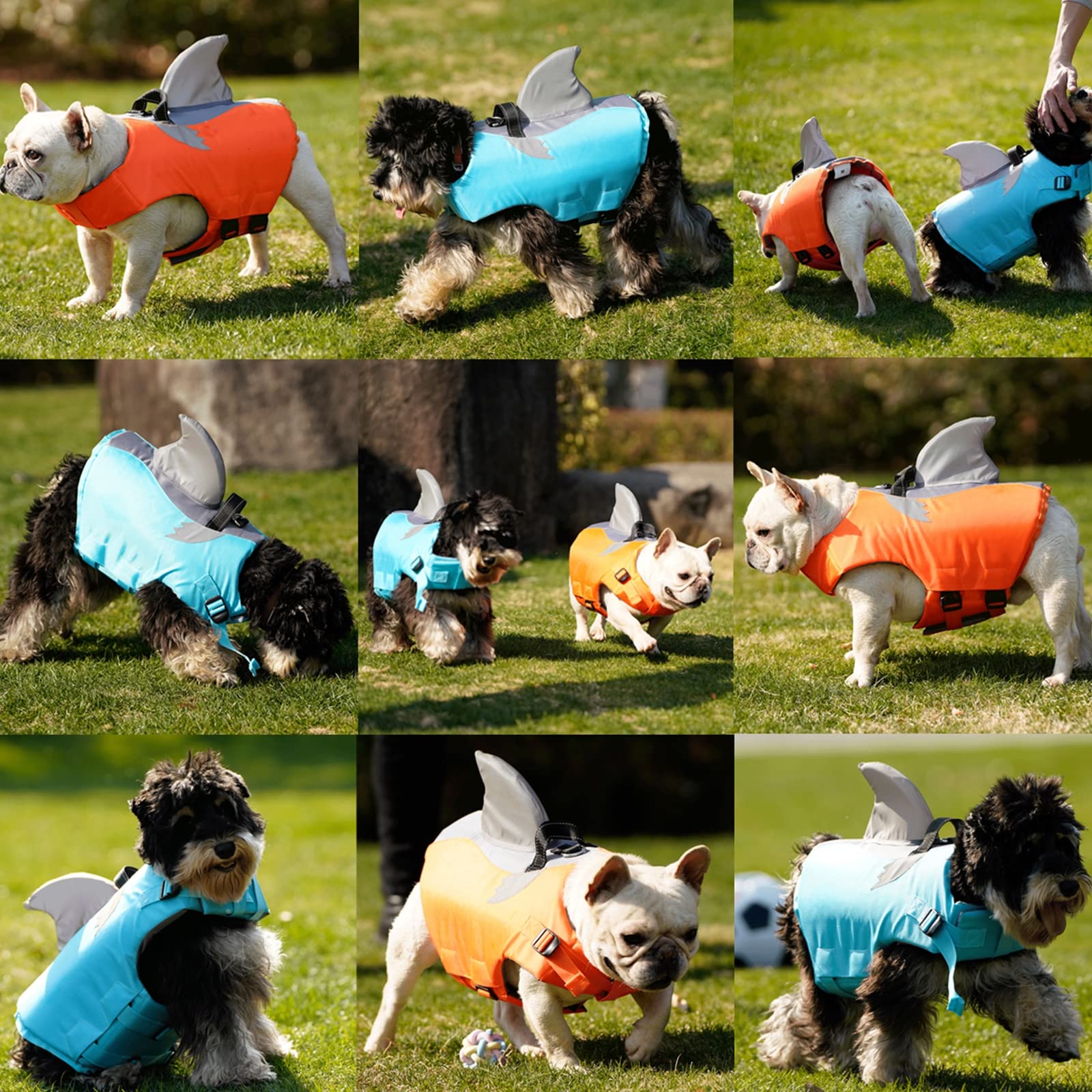 Gilets De Sauvetage Pour Chiens Gilet De Flottaison Animal De Compagnie Gilet Natation Réglable Gilet Réfléchissant De Sauvetage Avec Souple Poignée Pour Piscine, Plage, Bateau,Orange,XXL