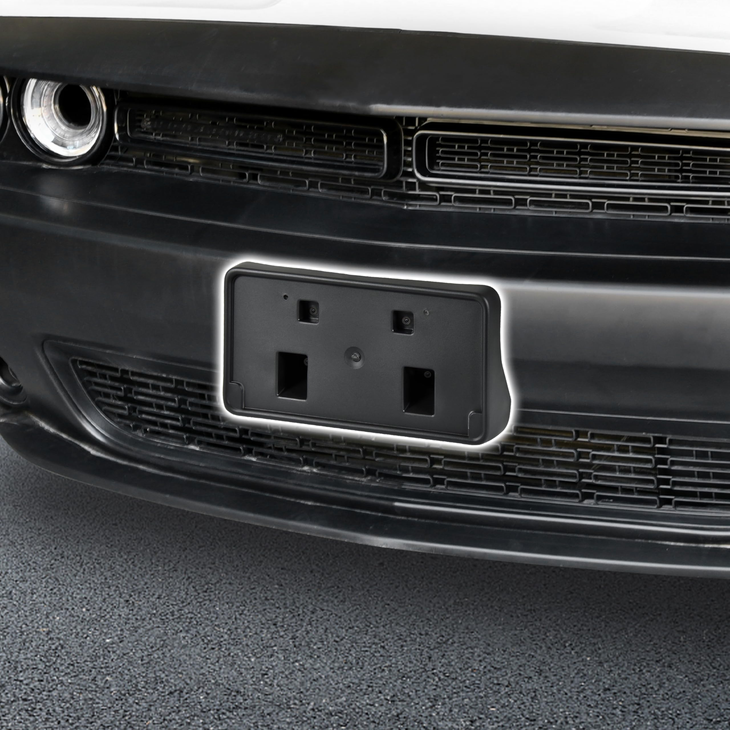 Front License Plate Frame Bracket For Dodge Challenger 2010-2023 - Black Mount Holder - View #9