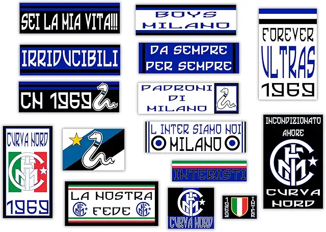 Adesivi Ultras Inter - Kit 15 Sticker Campione Scudetto - Figurine Inter
