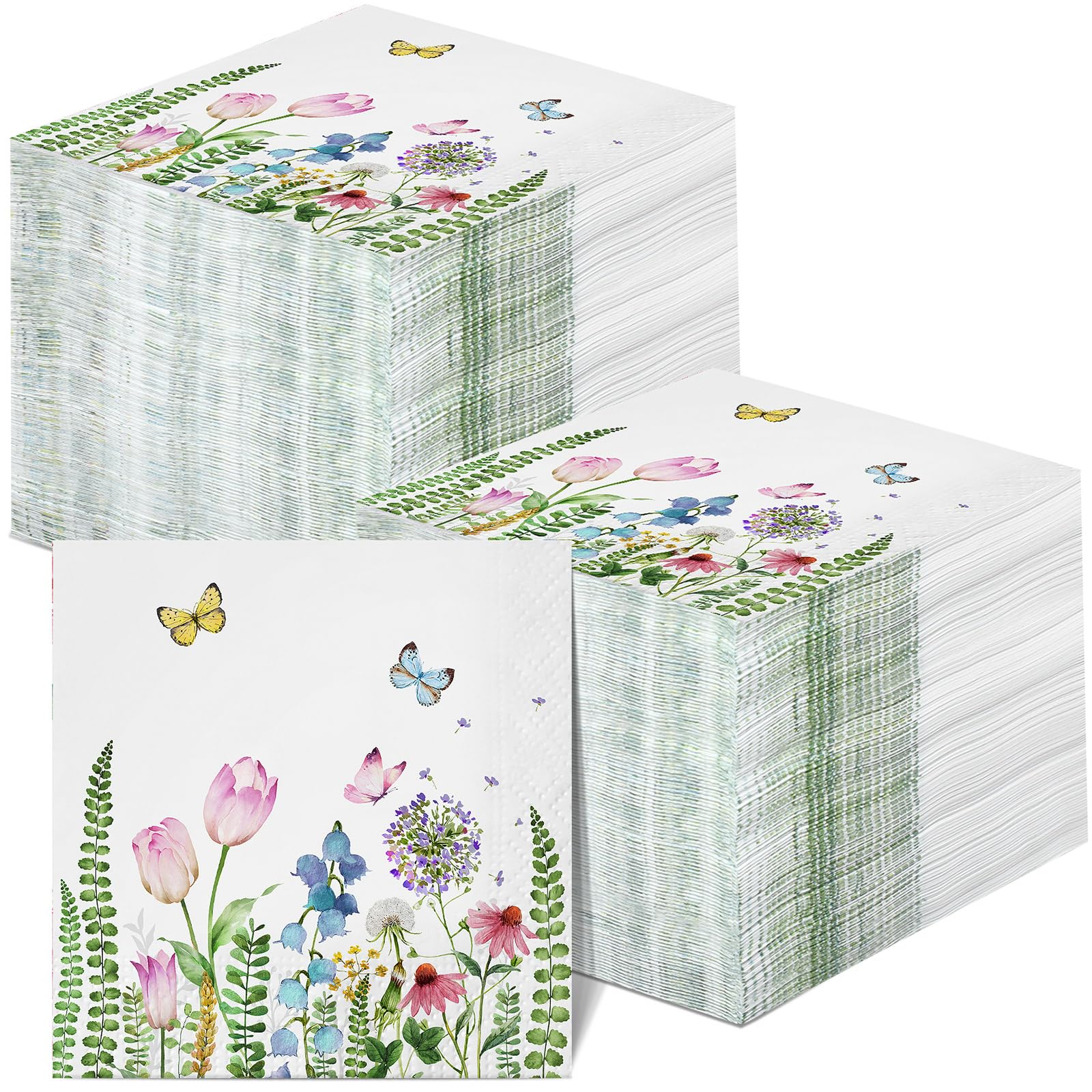 Amazon.com: Eaasty 200 Pack Floral Paper Napkins 3 Ply Disposable ...