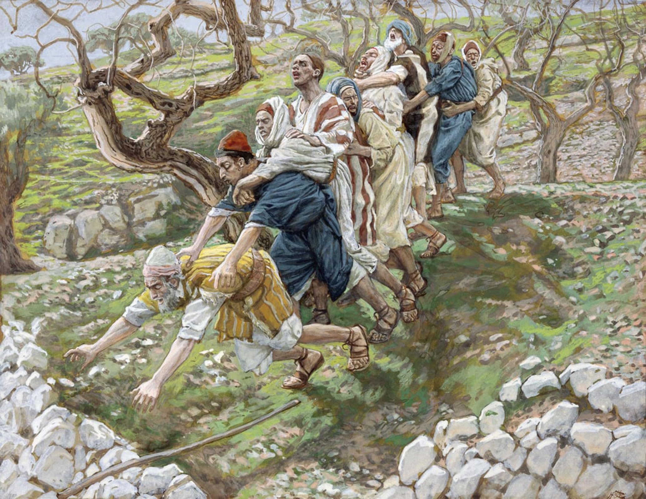 Artxlxxbn No Frame Famous Painting Art Wall Decor Abstract Art Picture The Blind Leading The Blind By Jacques Animal Pictures For Home Decor 60X90cm