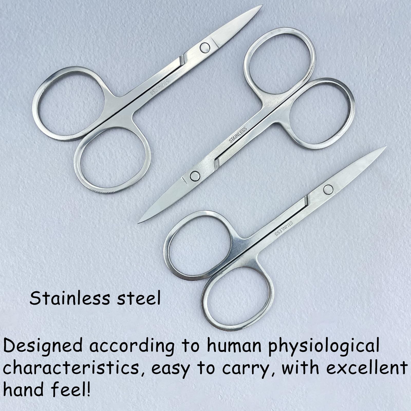 3 Pcs Nail Scissors Professional Multi-Purpose Curved Blade Eyebrow Scissors Sharp Cuticle Scissors for Toenails Manicure - Image 3