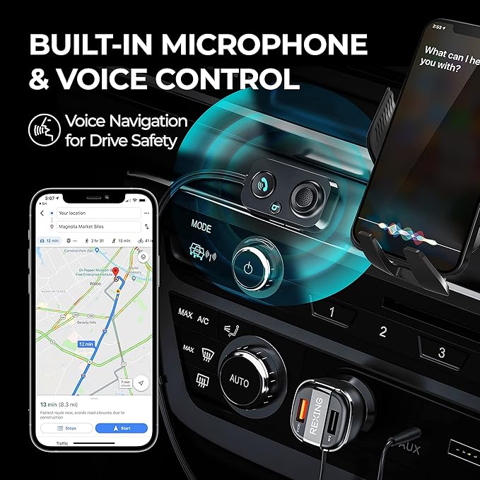 Rexing AUX2 Mini Bluetooth Receiver para auto Bluetooth 5.1 miniatura 6