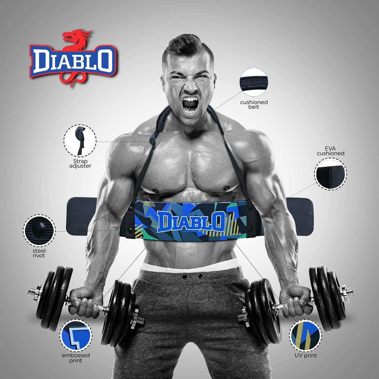 Diablo Muscle Arms Bicep Builder Arm Blaster Arm Machine with Heavy Duty Fitness Padded Strap for Men & Women-image-34