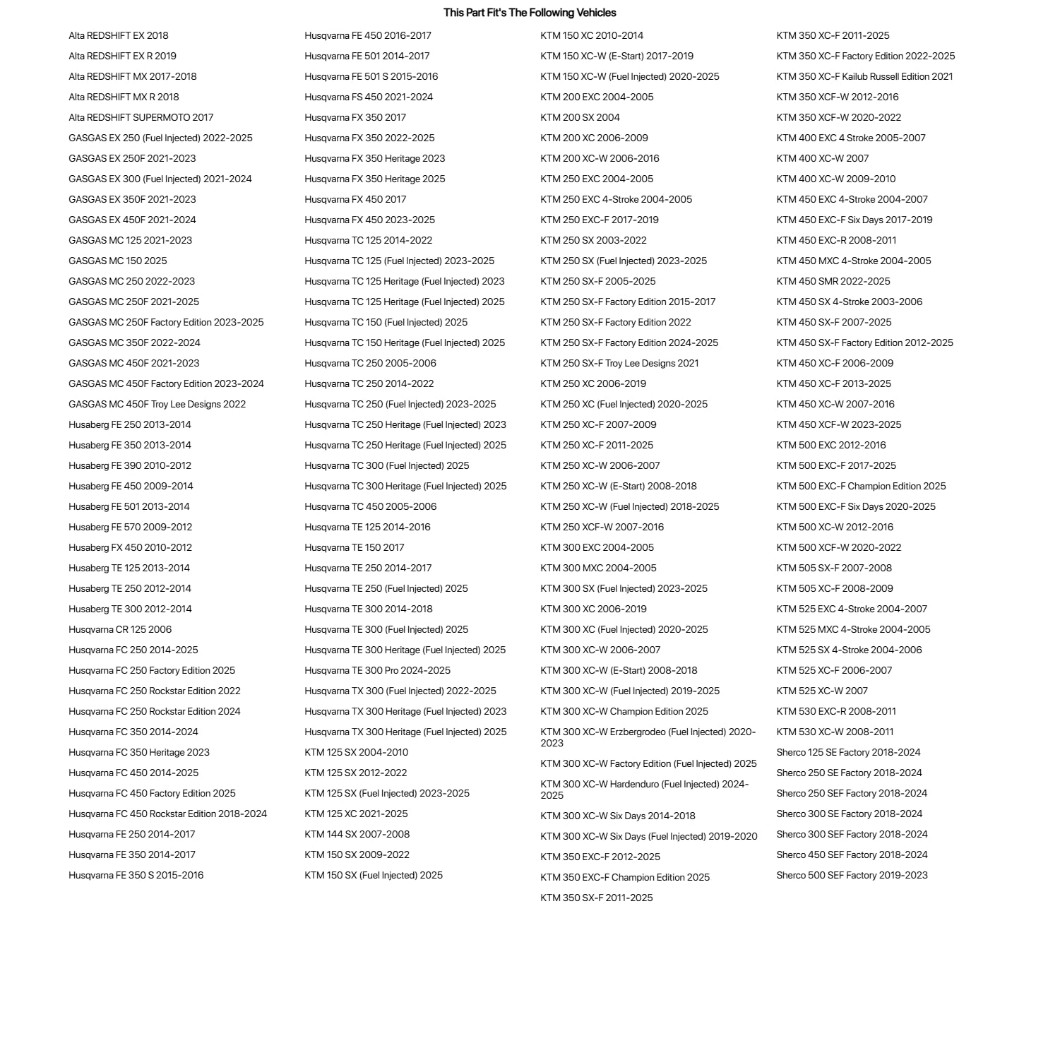 Tusk Rear Brake Pin Kit Compatible with KTM 300 XC 2006-2025/300 XC-W 2008-2025