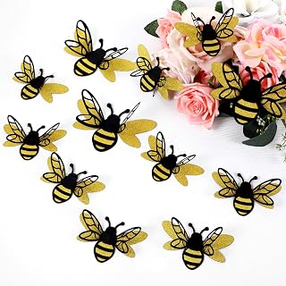 24 Pcs 3D Bee Stickers, 2 Sizes Honey Bee Party Wall Decals Cute Adhesive Animal Insect Craft Spring Summer Window Cling Decor for Home Office Fridge Window Decorations Party Supplies