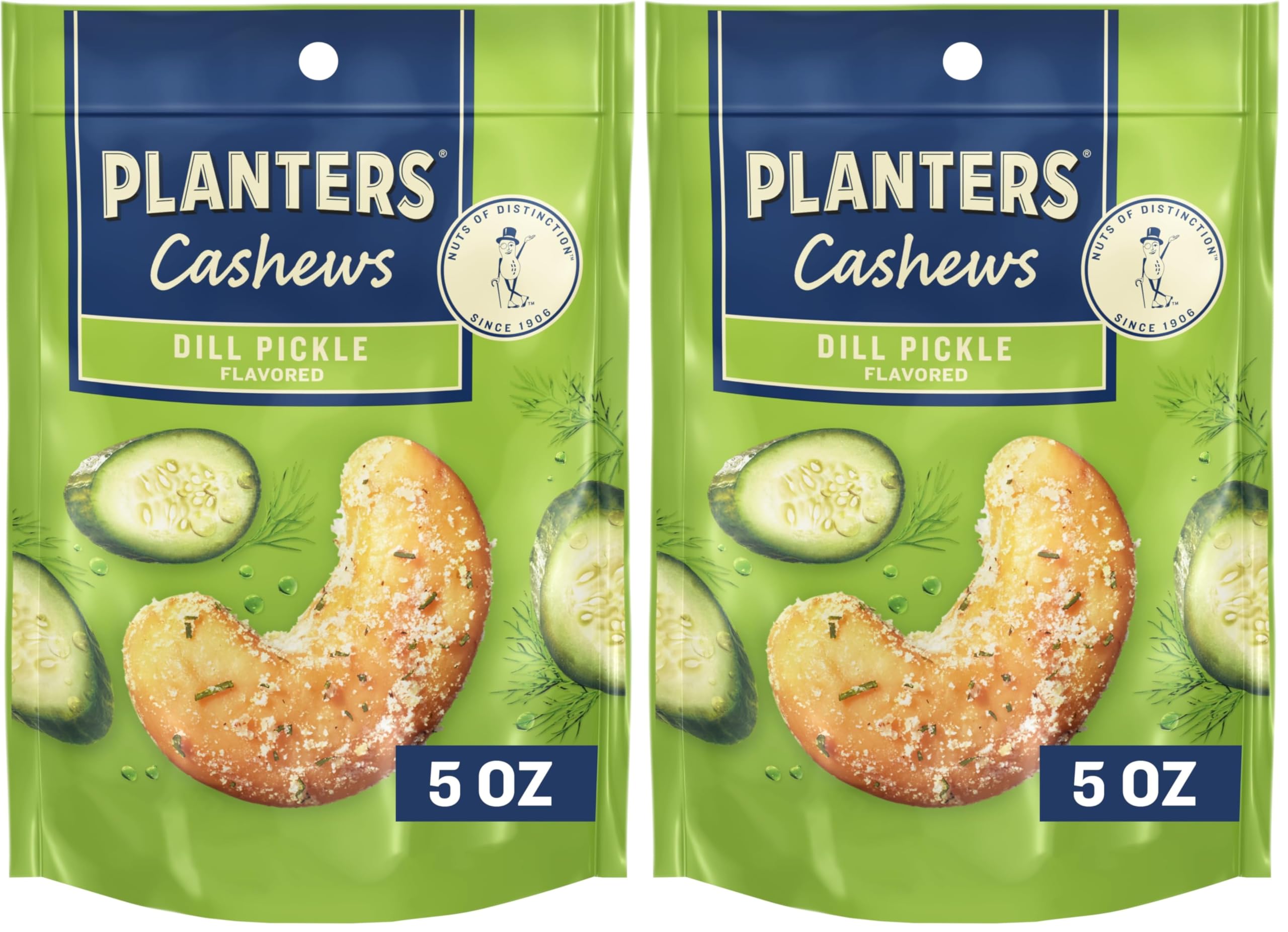 Cashews Dill Pickle - Trail Mix SnackPacks - Snacks with Dill Pickle, SnackPack, Party Trail Mix, 5 Oz Bag, (Pack of 2)