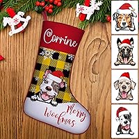 Vista 20 de Medias de Navidad para perros personalizadas con foto de nombre, regalos de decoración de calcetines de Navidad personalizados para mascotas