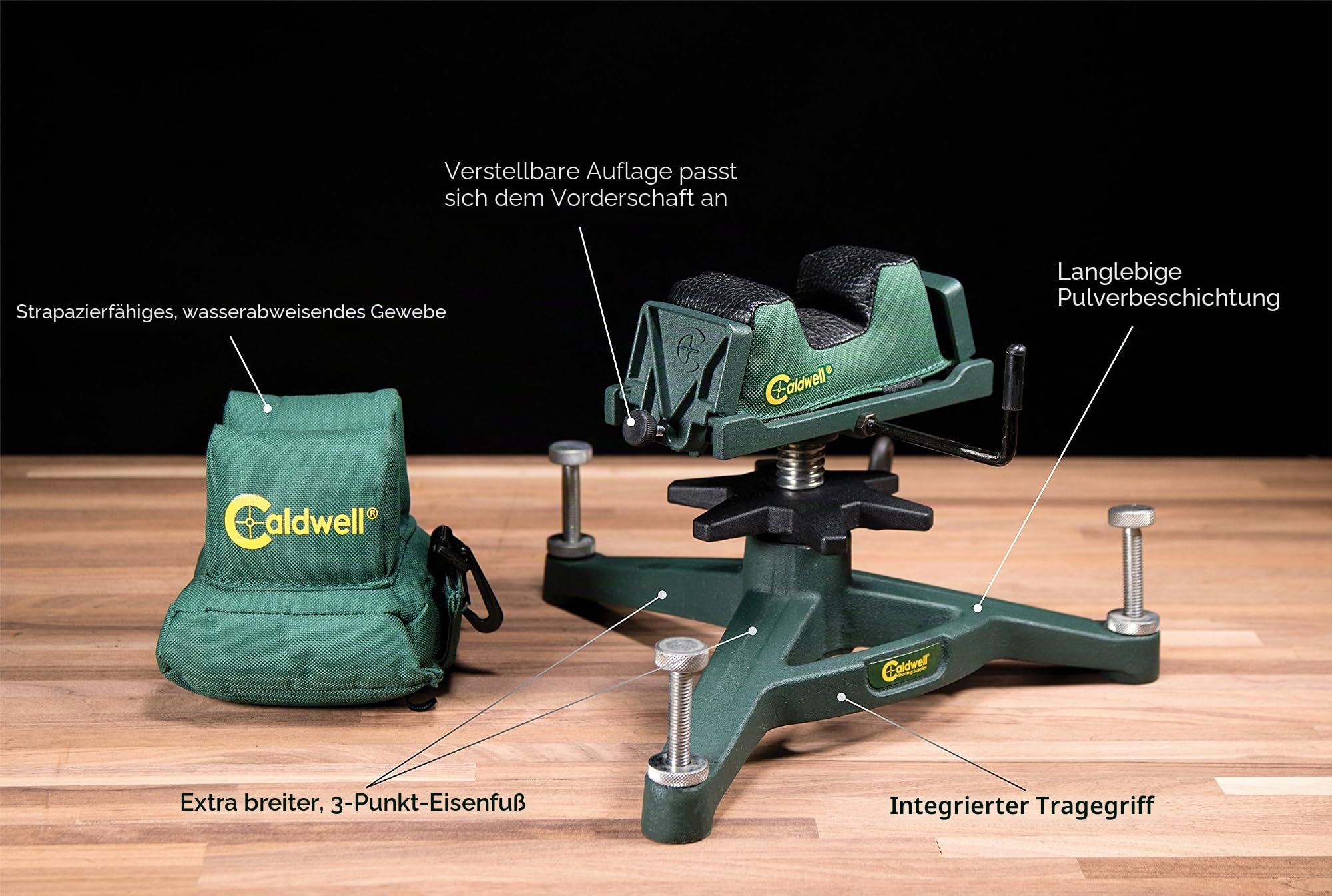 Caldwell Jr. Schießruhe The Rock Shooting Rest Combo, grün, 12 x 5 x 11