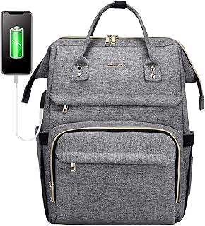 Laptop Backpack for Women Fashion Travel Bags Business Computer Purse Work Bag with USB Port, Grey