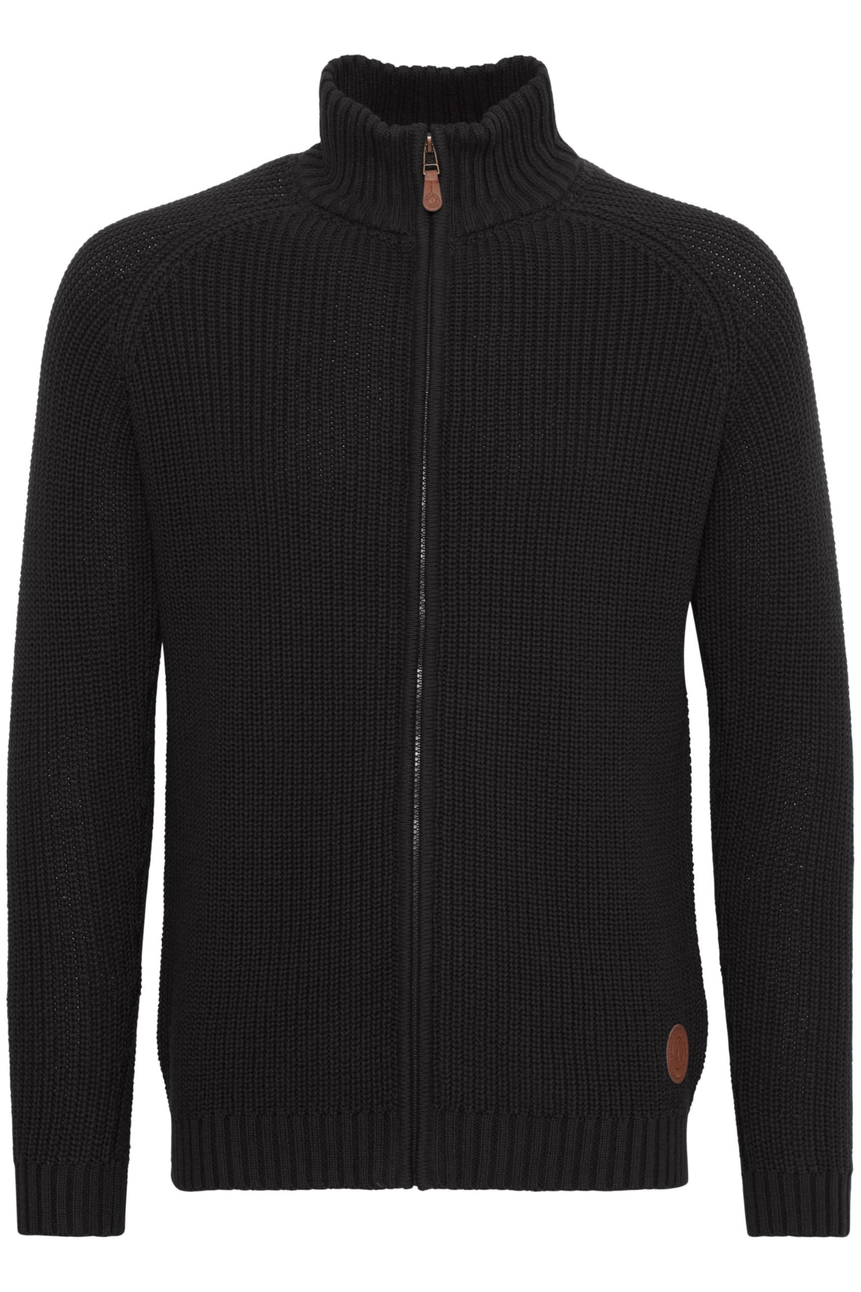 Solid SDXenos Men's Chunky Knit Cardigan with Stand-Up Collar