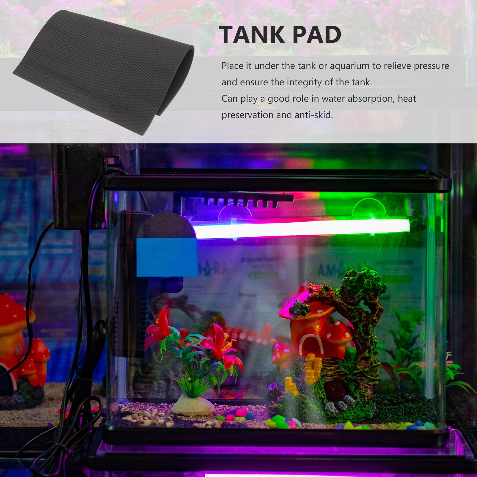 BESPORTBLE Aquarium Mat Underlay: Fish Tank Mat Aquarium Leveling Mat Non-Slip and Shockproof Features Robust Fish Tank Pad with Superior Leveling - Image 4