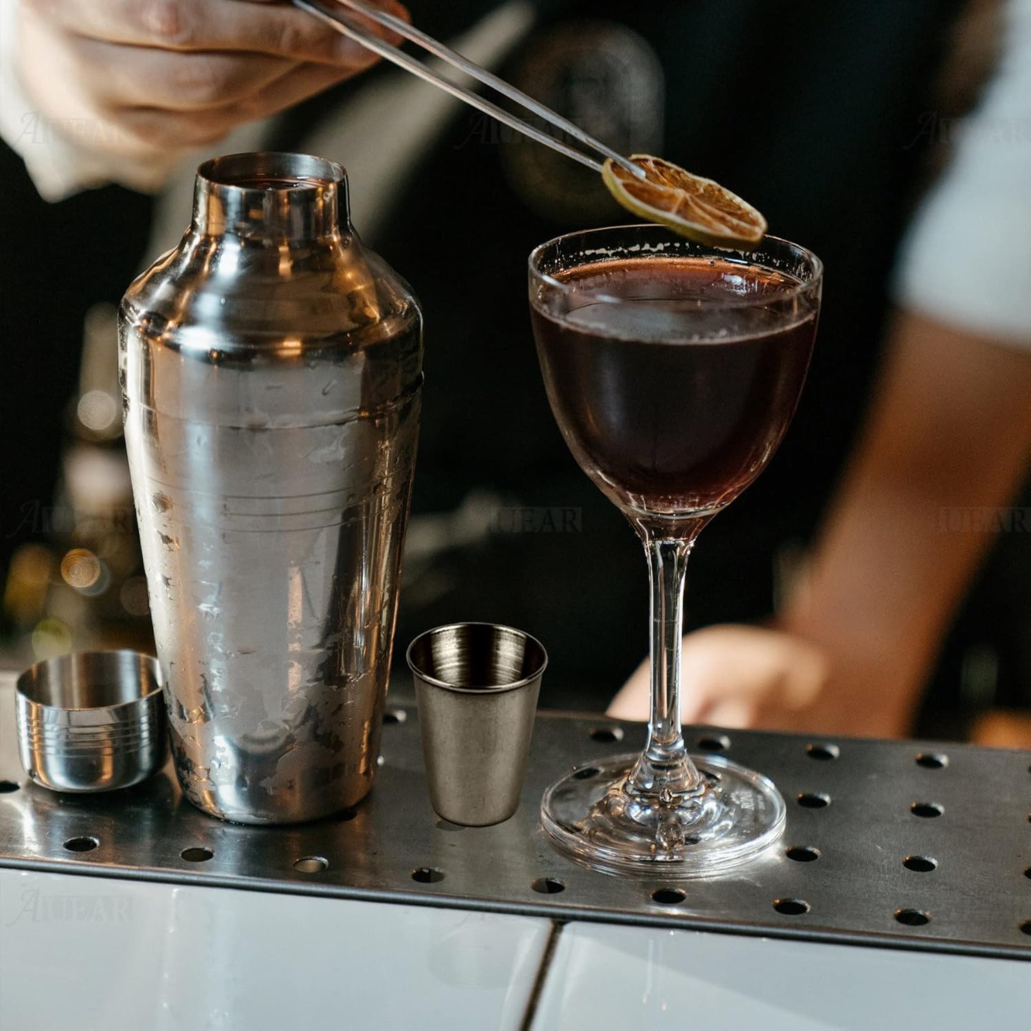 AUEAR, 4 Pack 3 Ounce Stainless Steel Shot Cups Metal Glasses Drinking Vessel Tumbler Barware with Leather Carry Cases for Home Bar Party Restaurant - Image 3