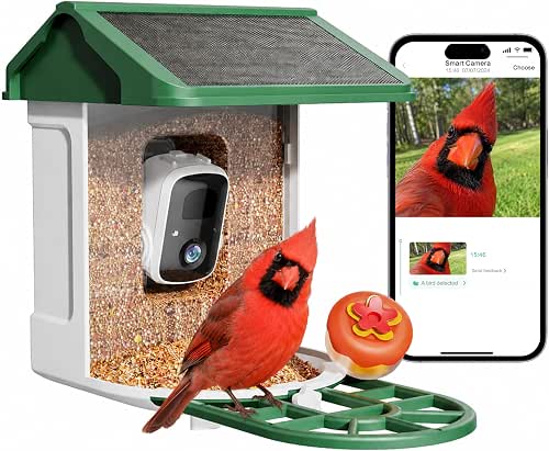 HARYMOR Bird Feeder with Camera Solar Powered-2K Live Feed, Smart
