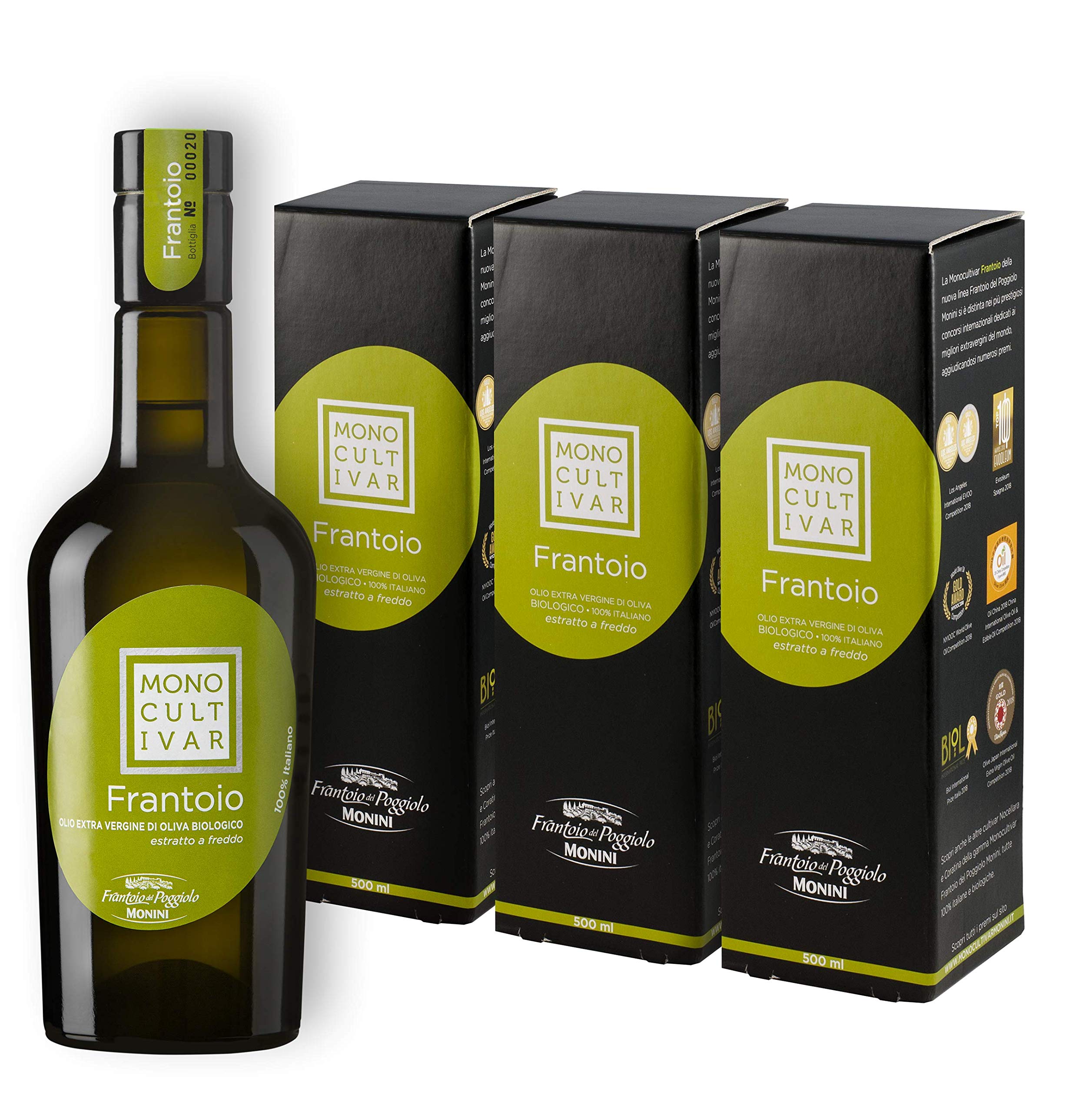 Monini Olio Extra Vergine Bio Monocultivar Nocellara 100% Italiano, 1 x 500 ml - 3