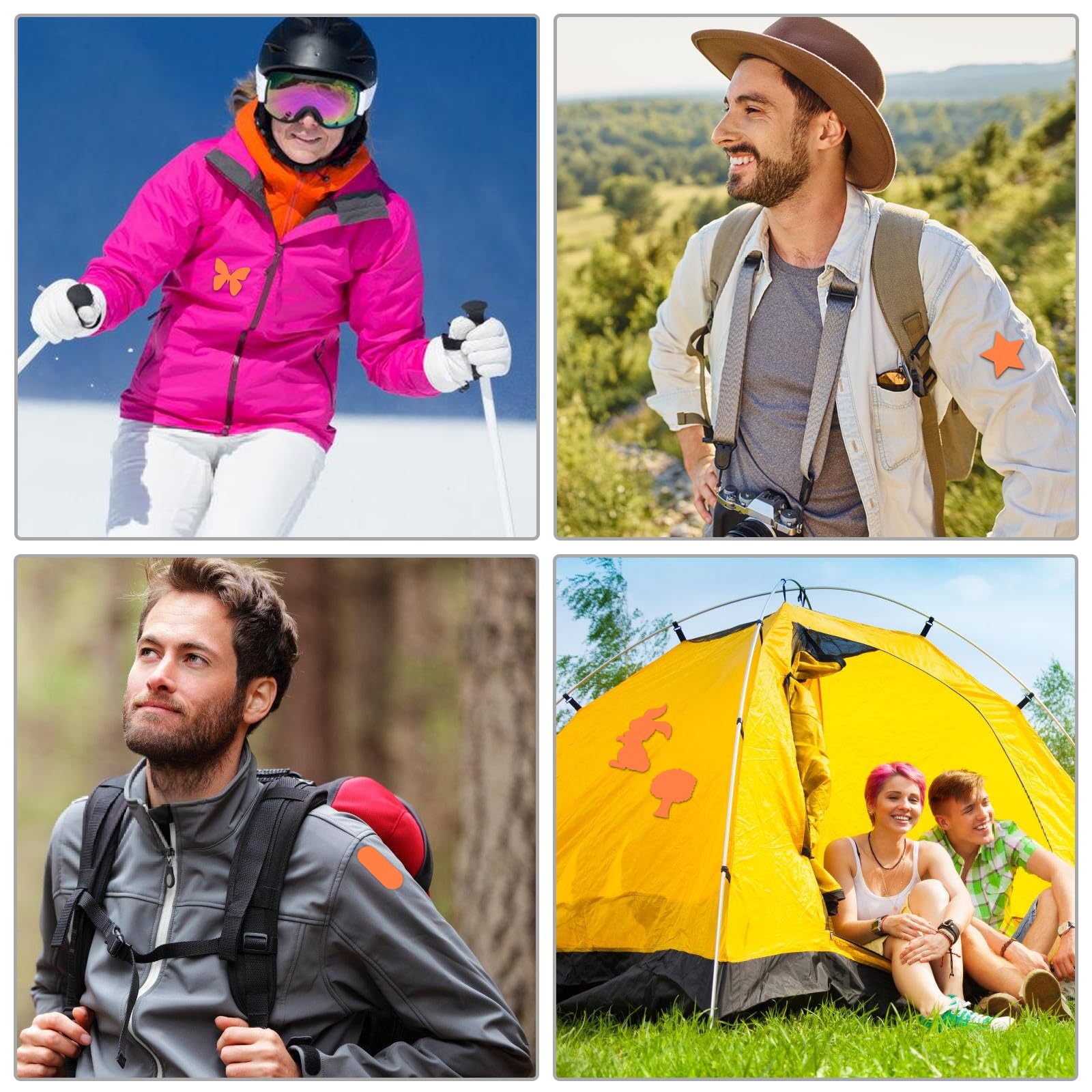 51 Toppe Autoadesive Per Riparare Piumini - Nylon, Impermeabili, Forme Multiple, Arancione - Foto 10