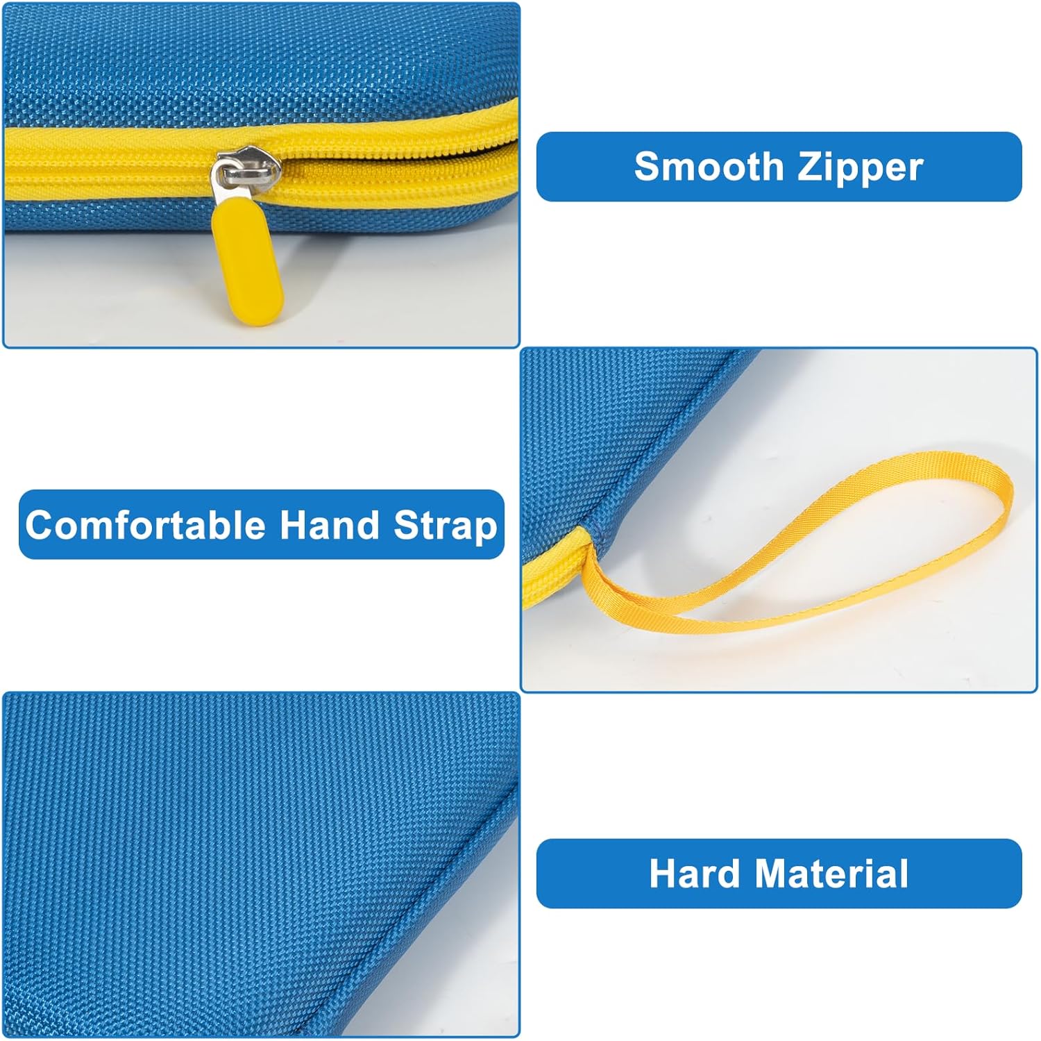 Carrying Case for GiiKER Super Slide Brain Games, Protective Organizer Storage for GiiKER Brain Teaser Puzzles Interactive Handheld Game Console Accessories with Zipper Mesh Pocket, Blue (Case Only)