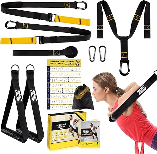 Miniatura 1 de Home Resistance Training Kit, Resistance Trainer Exercise Straps with Handles and Door Anchor for Home Gym, Bodyweight Resistance Workout Straps for