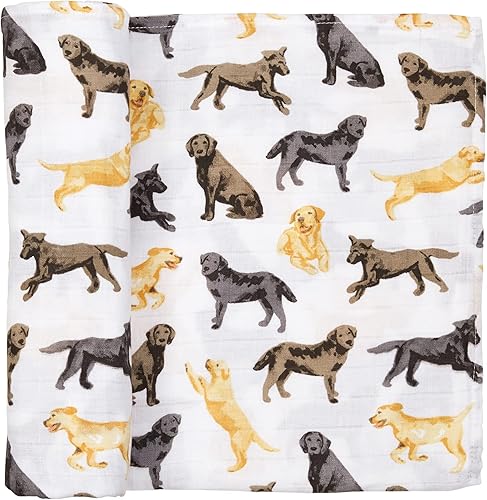 Miniatura 9 de Mud Pie Manta de bebé con estampado de garabatos dorados, 47 x 47 pulgadas,