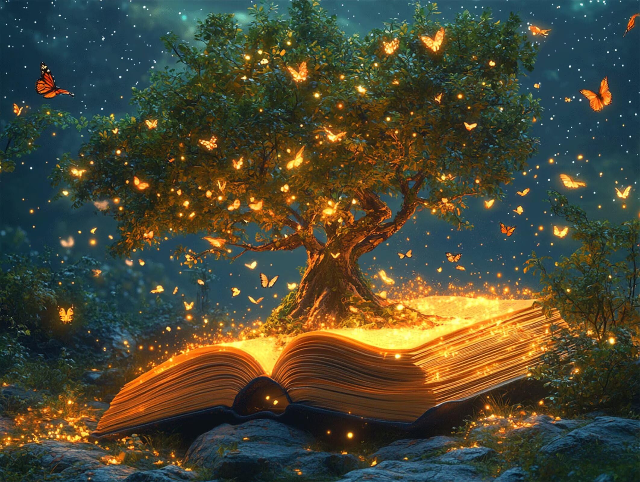Puzzle 2000 Pezzi 99x70cm, Puzzle Adulti Albero Libro, n-734