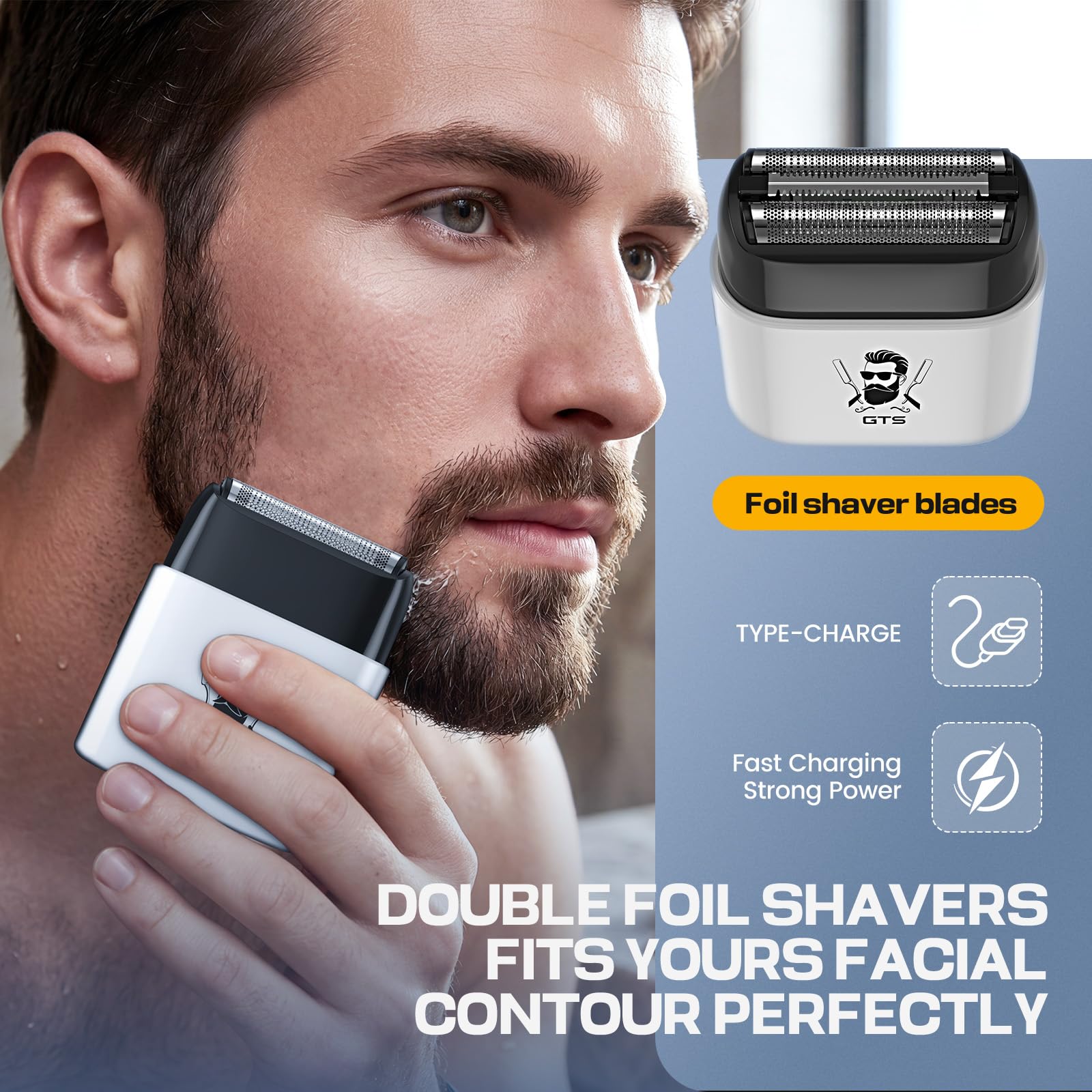 Hair Clippers for Men Professional Cordless Haircut Kit with Beard Trimmer Set, with IPX7 Electric Shavers, LED Display Rechargeable Barber Clippers for Home Use Gifts White - 4
