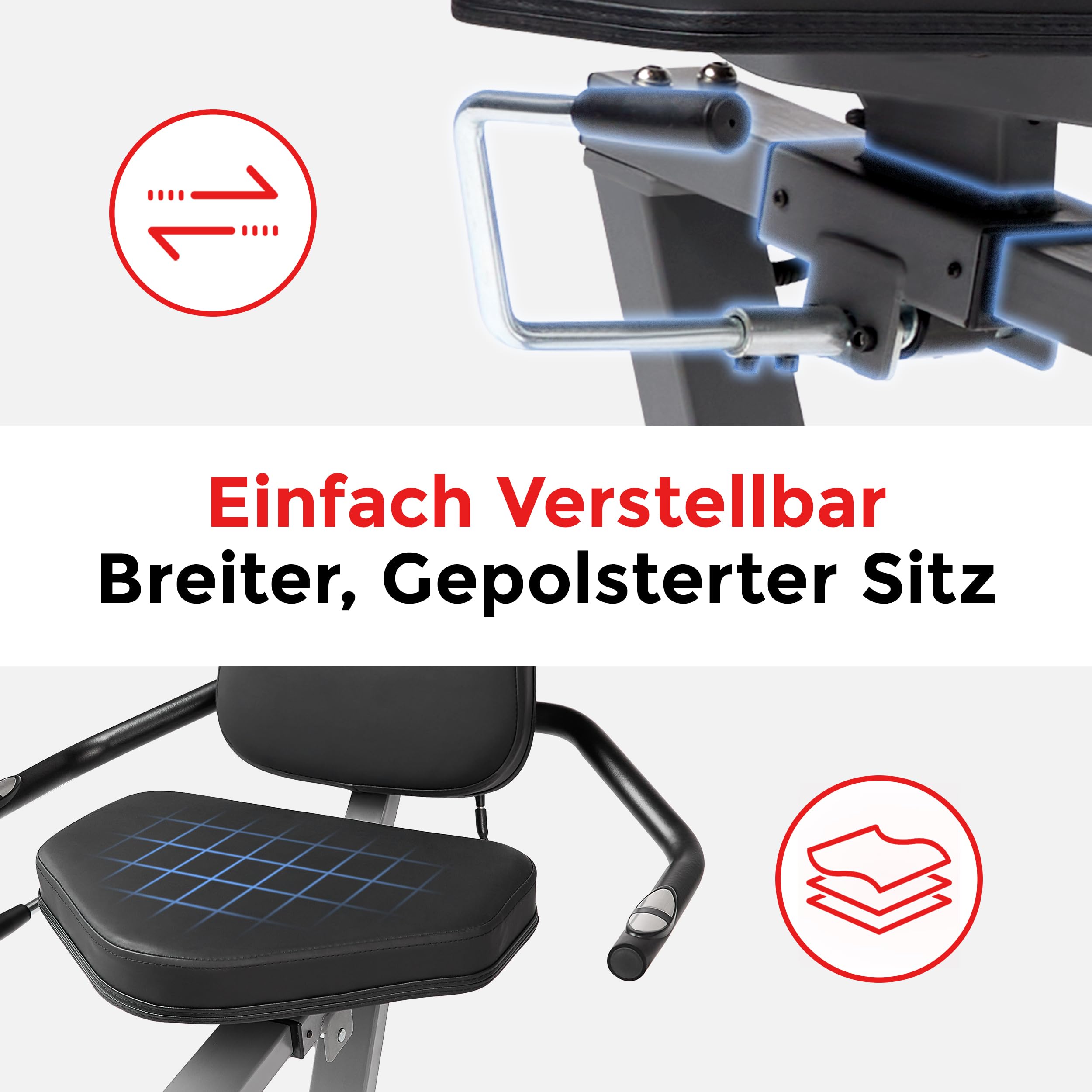 Sunny Health & Fitness SF-RBE420035 Interaktives Liegerad Crosstrainer Ellipsentrainer mit Bluetooth-Konnektivität