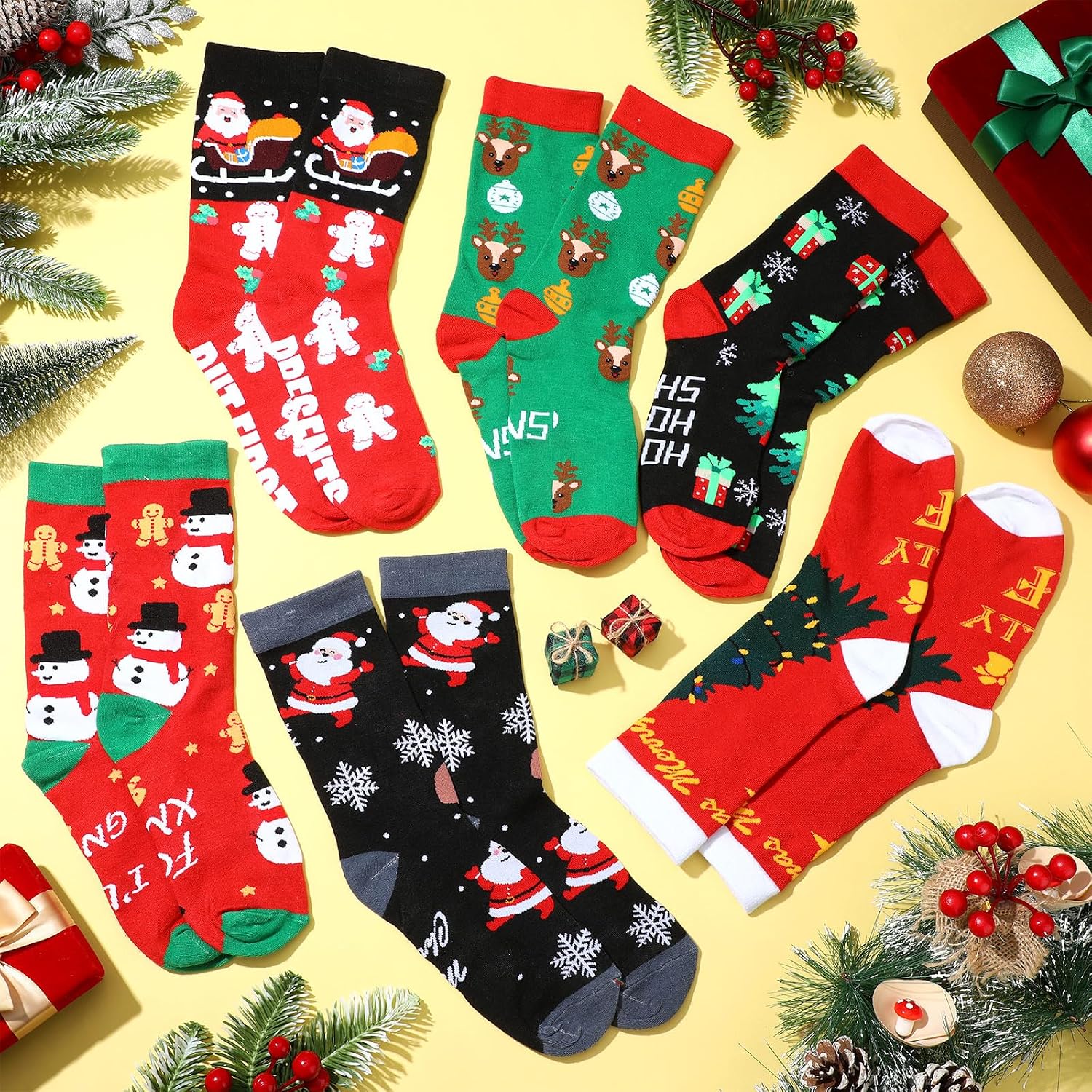 Panitay 12 Pairs Funny Christmas Socks Gifts for Teachers Appreciation Novelty Socks If You Can Read This Socks for Men and Women Xmas Holiday Presents