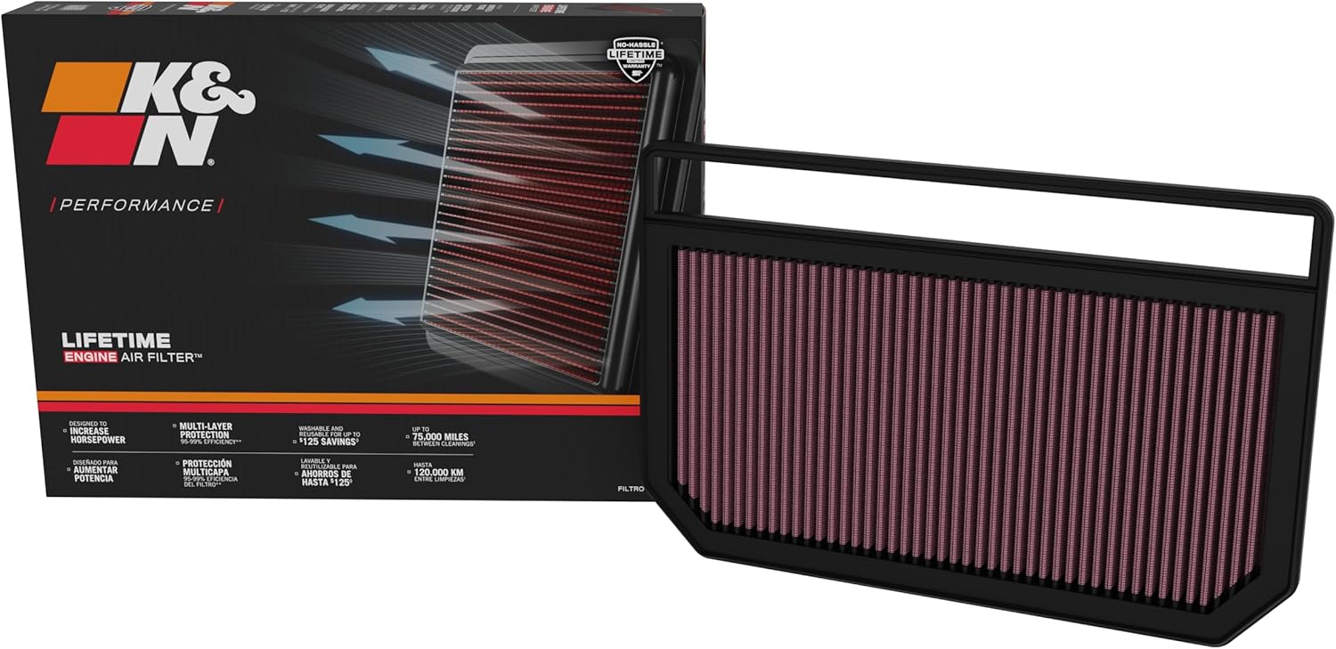 K&N Engine Air Filter: High Performance, Premium, Washable, Replacement Filter, Compatiable with 2021-2023 Hyndai Elantra Hybrid, 33-5121