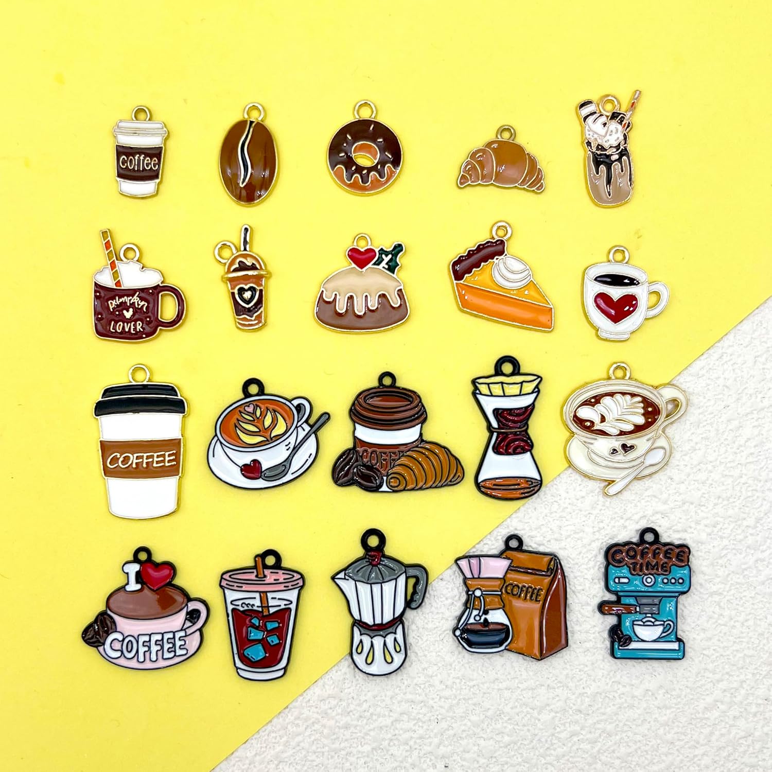 40Pcs 20 Styles Enamel Charms - Alloy Pendants for DIY Jewelry Craft Supplies - Image 6