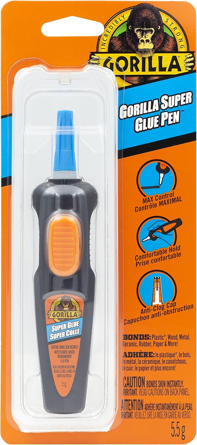 Gorilla Super Glue Liquid Pen, Max Control, PenShaped Applicator