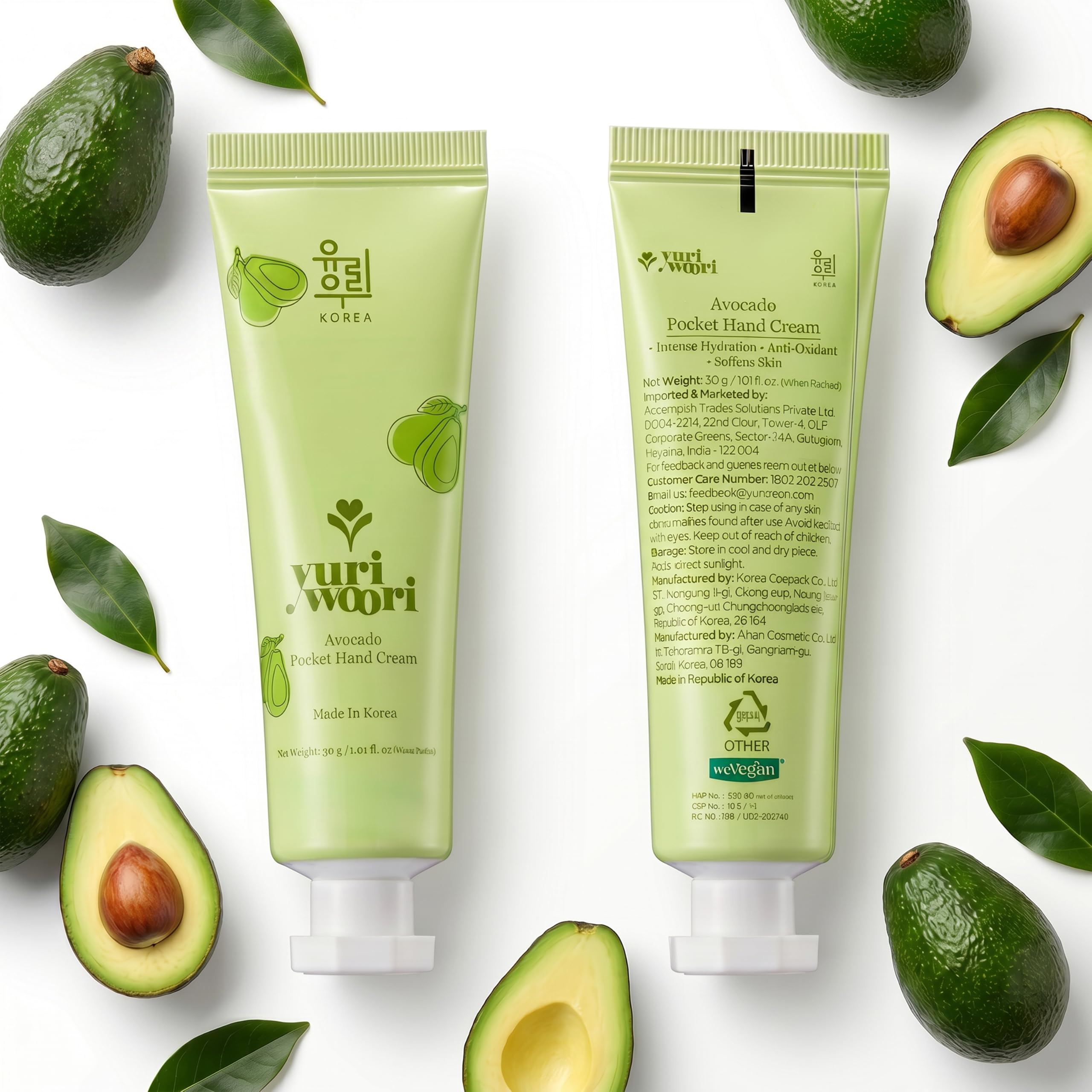 Yuri Woori Avocado Pocket Hand Cream with Sunflower Seed Oil, Camellia Japonica Flower for Deep Moisture, Skin Elasticity, All Skin Types, Paraben-Free, Made in Korea, 30ml-picture-25