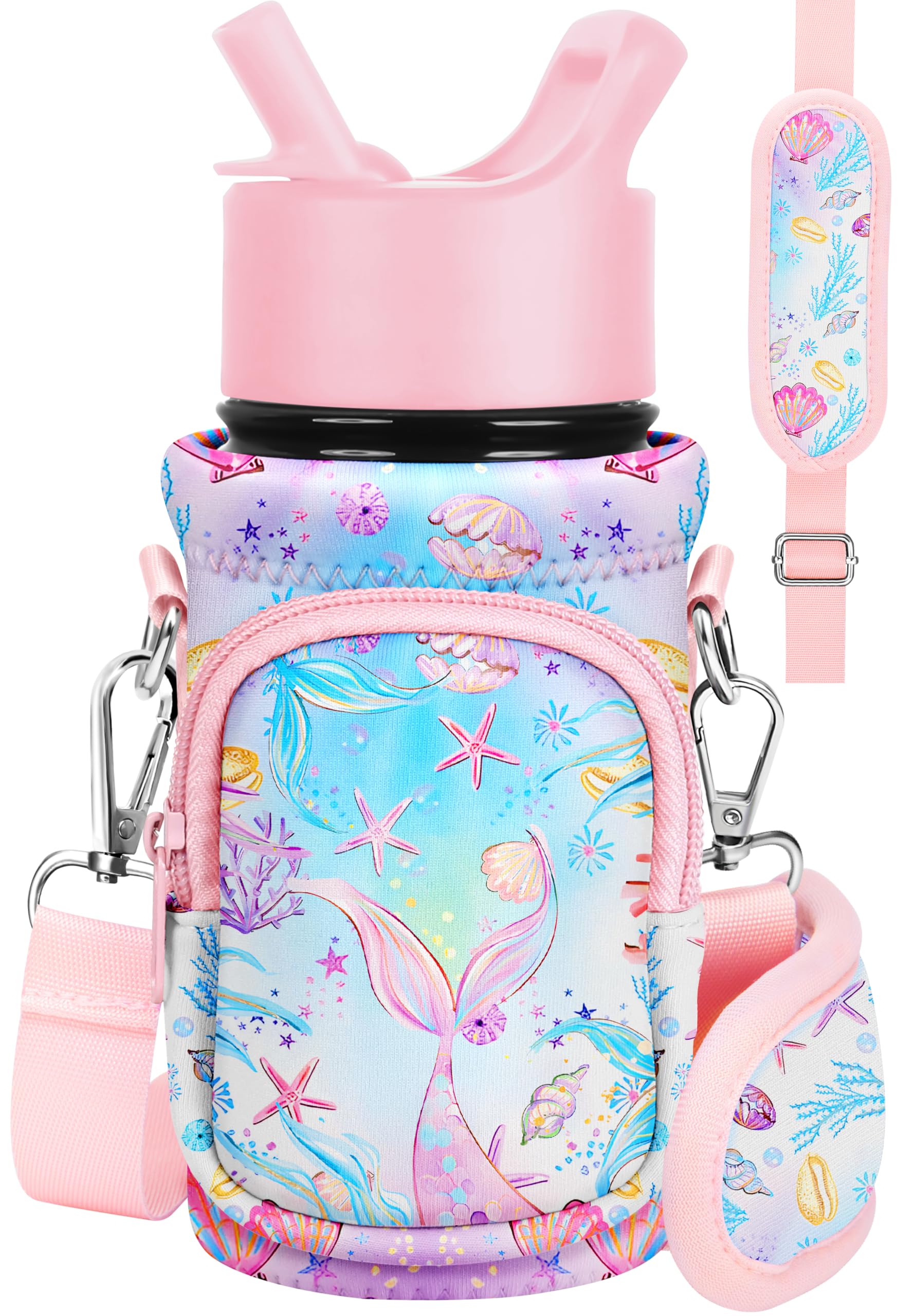 Miss Adola Water Bottle Carrier with Strap - Insulated Kids Water Bottle Holder for Boys Girls Bottle Bag for 10-18Oz