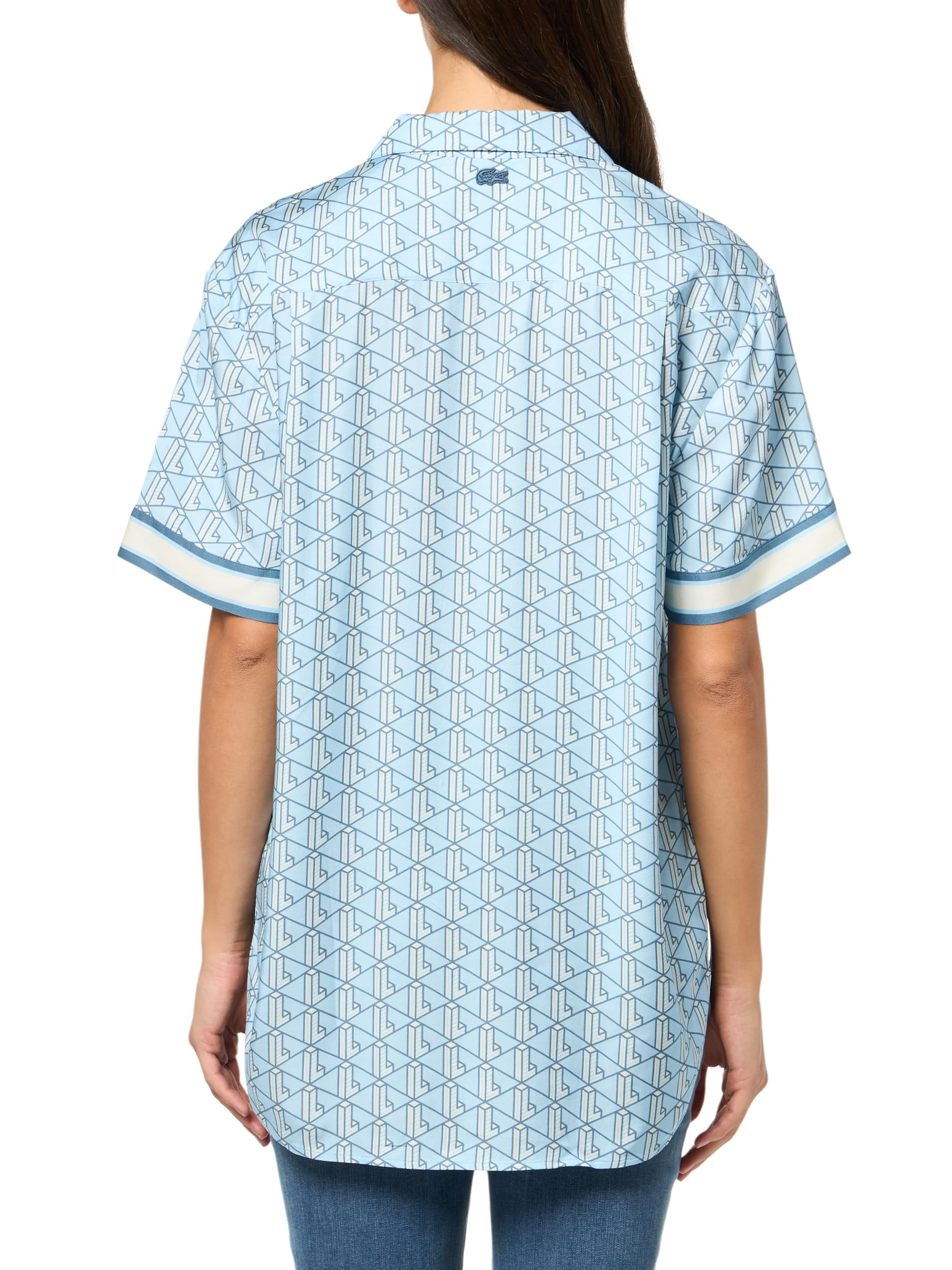Lacoste Oversized Monogram Print Shirt Camicie Donna (Pacco da 1)