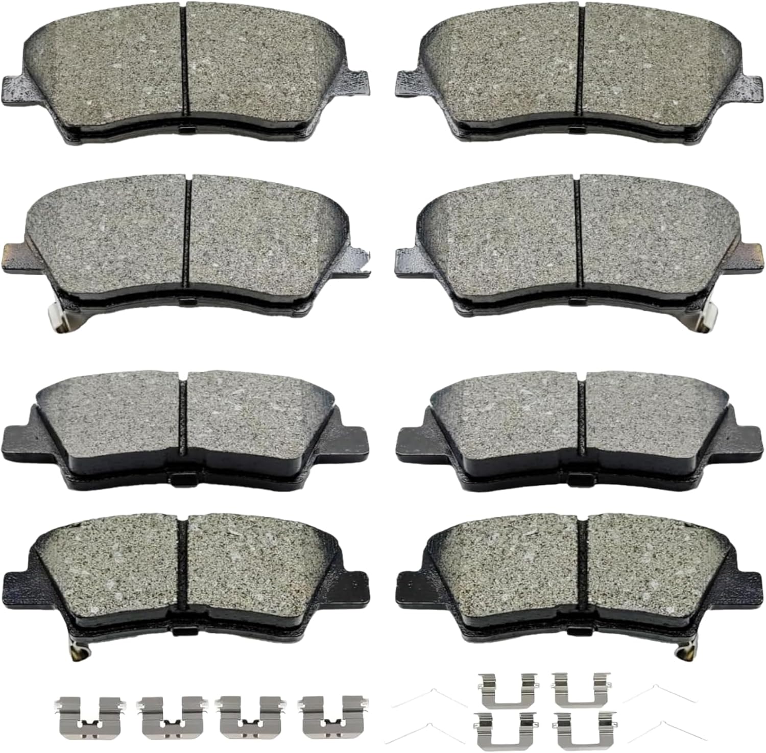 D1912 D1812 Front Rear Ceramic Brake Pads With Clips Fit For 2017-2020 Hyundai Elantra, For 2017-2020 Hyundai Ioniq, For 2017-2022 Kia Niro