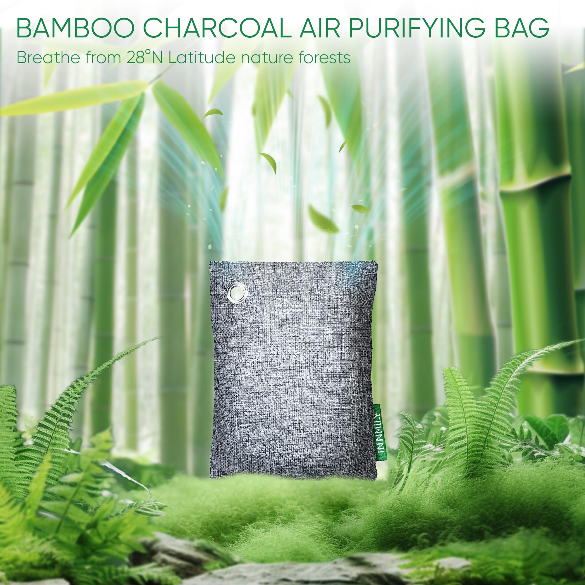 Assorbitore di odori di carbone attivo, forte rimozione degli odori, sacchetti purificatori d'aria di carbone di bambù per la casa, auto, armadio, animali domestici, deodorante per camera di fumo (12