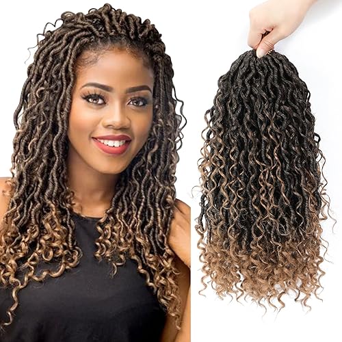 7 paquetes de cabello de ganchillo Goddess Locs - Rastas de cabello sintético de ganchillo de 14 pulgadas para mujeres negras, rastas suaves con
