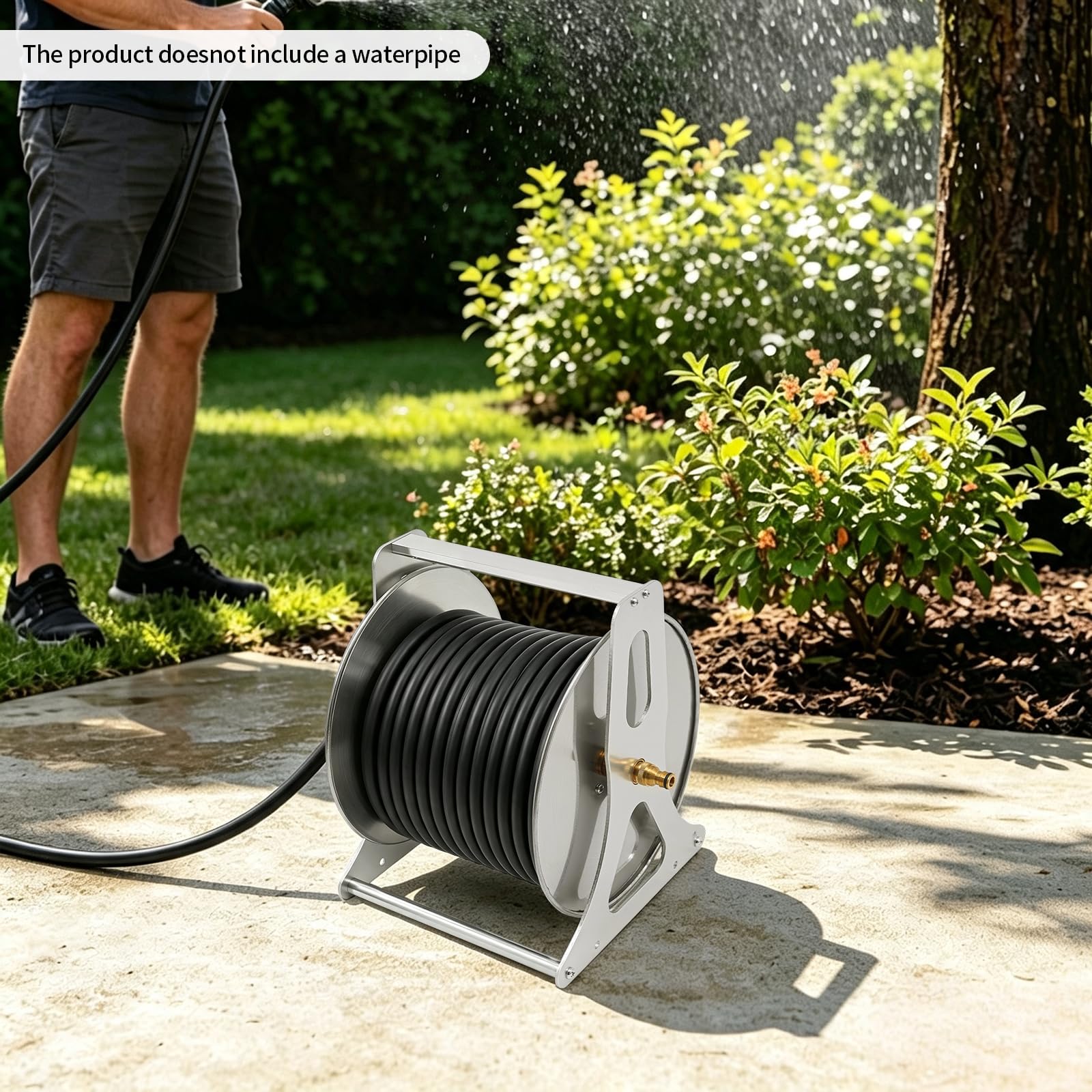Avvolgitore tubo da irrigazione,50 m tubo da 1/2",Montaggio a parete o