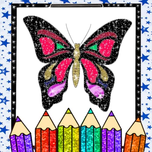 Learning Glitter coloring book butterfly