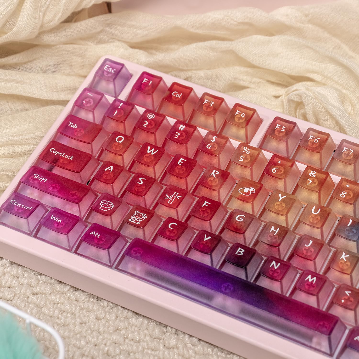 Amazon.co.jp: Mintcap クリアキーボードキーキャップ - 127keys