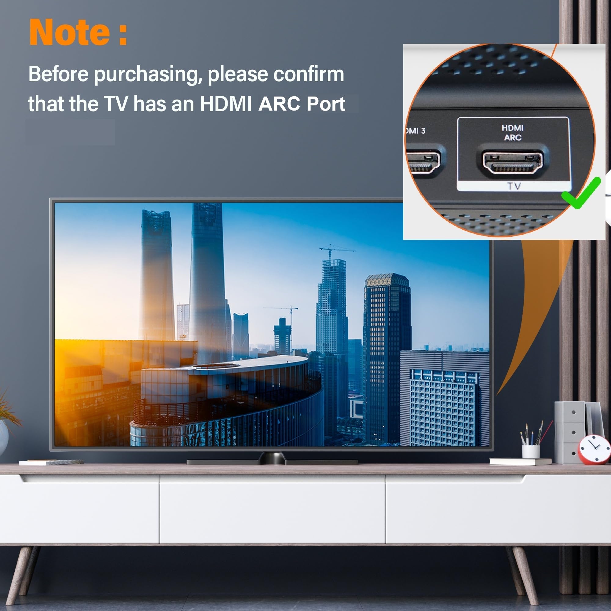 Extractor de audio de arco HDMI, ARC a RCA + óptico + 3,5 mm + convertidor coaxial/adaptador, adecuado para conectar TV HDMI ARC a sistemas de sonido, no compatible con CEC