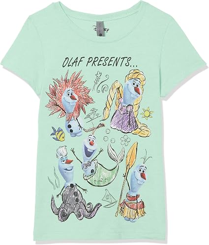 Disney Girl's Outfit Group T-Shirt, Mint, Small