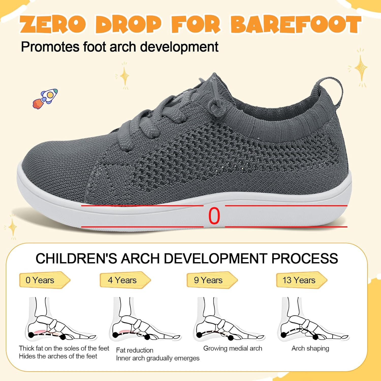 LeIsfIt Toddler Shoes Girls Boys Wide Shoes Kids Zero Drop Minimalist Sneakers Barefoot Slip on Tennis Sneakers - Image 4