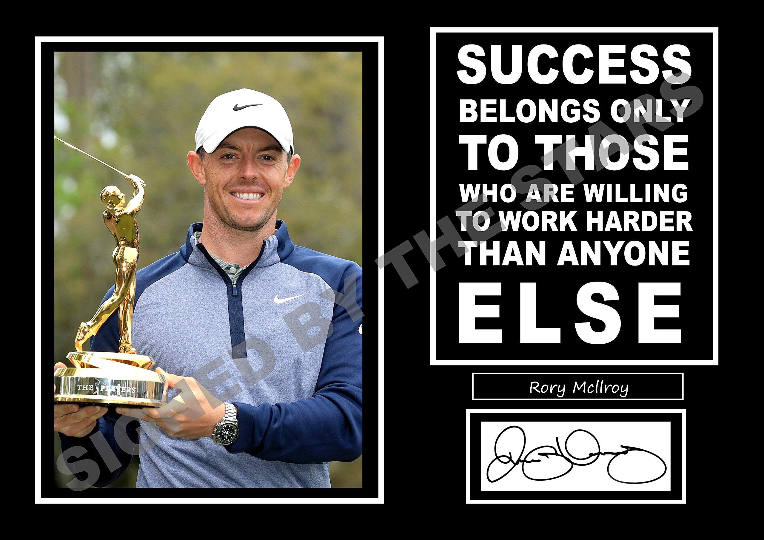 Signed By The Stars Stunning Quality Rory Mcllroy Success Belongs Signed/Autographed Inspirational Photo Print Golf