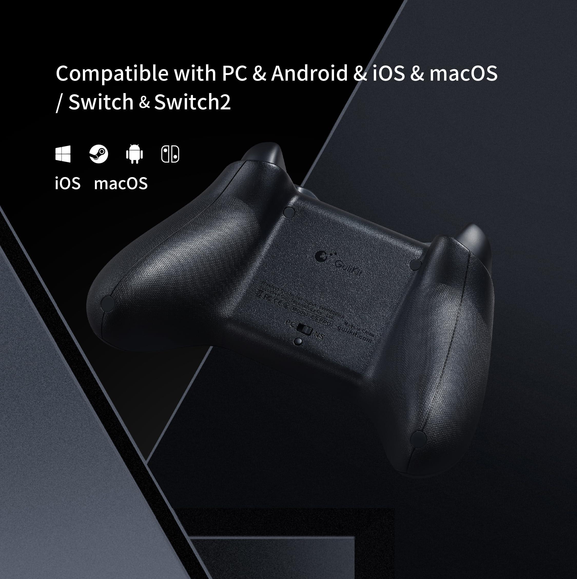 GuliKit ES PRO - Controlador de juegos de PC con cable e inalámbrico para Windows/Switch/Android/Switch 2 Wake-up (negro)